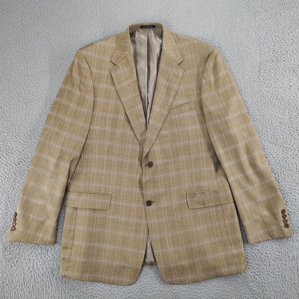 Daniel Cremieux Blazer Mens 44L Plaid Wool Loro Piana Dillard's Made USA Jacket
